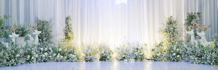 wedding flower decoration, flower backdrop background, rose wall, white rose