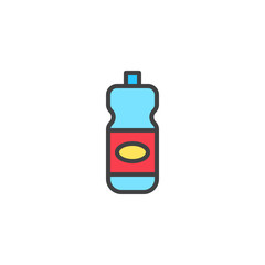 Detergent bottle filled outline icon, line vector sign, linear colorful pictogram isolated on white. Laundry perfume symbol, logo illustration. Pixel perfect vector graphics