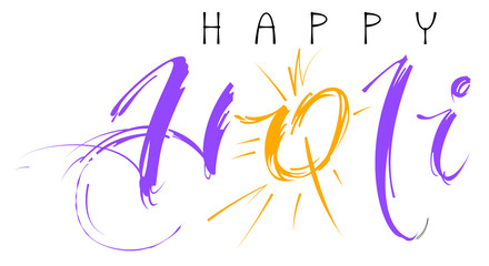 Happy holi color festival text greeting card template