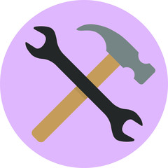 Hammer wrench icon, logo