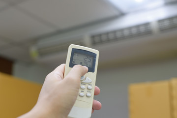 remote control air condition on hand