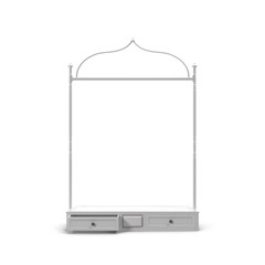 Iron Clothing Display Rack on white. 3D illustration