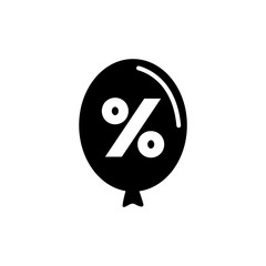 Balloon Discount. Flat Vector Icon. Simple black symbol on white background