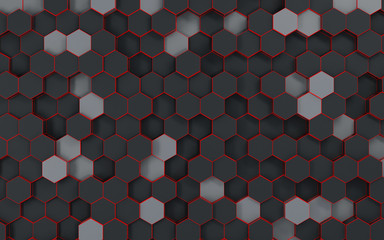 Abstract futuristic hexagon background. 3d illustration