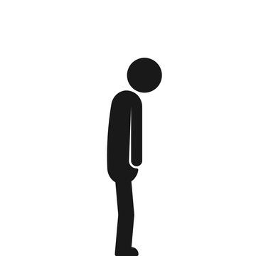 black stick figure like depression isolated on white