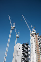 Cranes - Construction - Construction Site - Building. New Hospital under construction, Brighton, East Sussex, UK