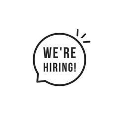 black thin line we are hiring logo