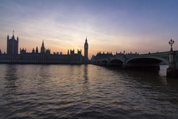 Fototapeta na wymiar Westminster Parliament at Sunset