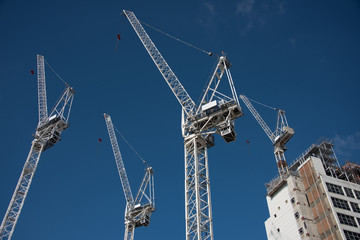 Cranes - Construction - Construction Site - Building. New Hospital under construction, Brighton, East Sussex, UK