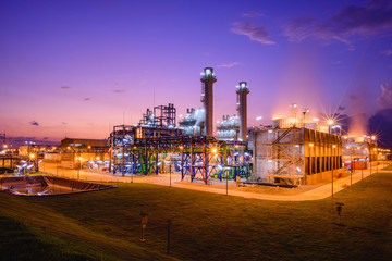 Electric turbine generator in power plant with twilight time