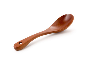 Wooden spoon isolated on a white background