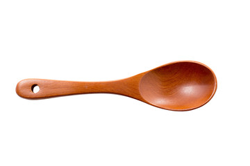 Wooden spoon isolated on a white background