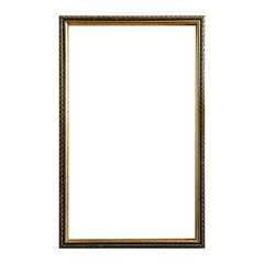 empty vintage photo frame,wood frame isolated on white background,interior decorative object
