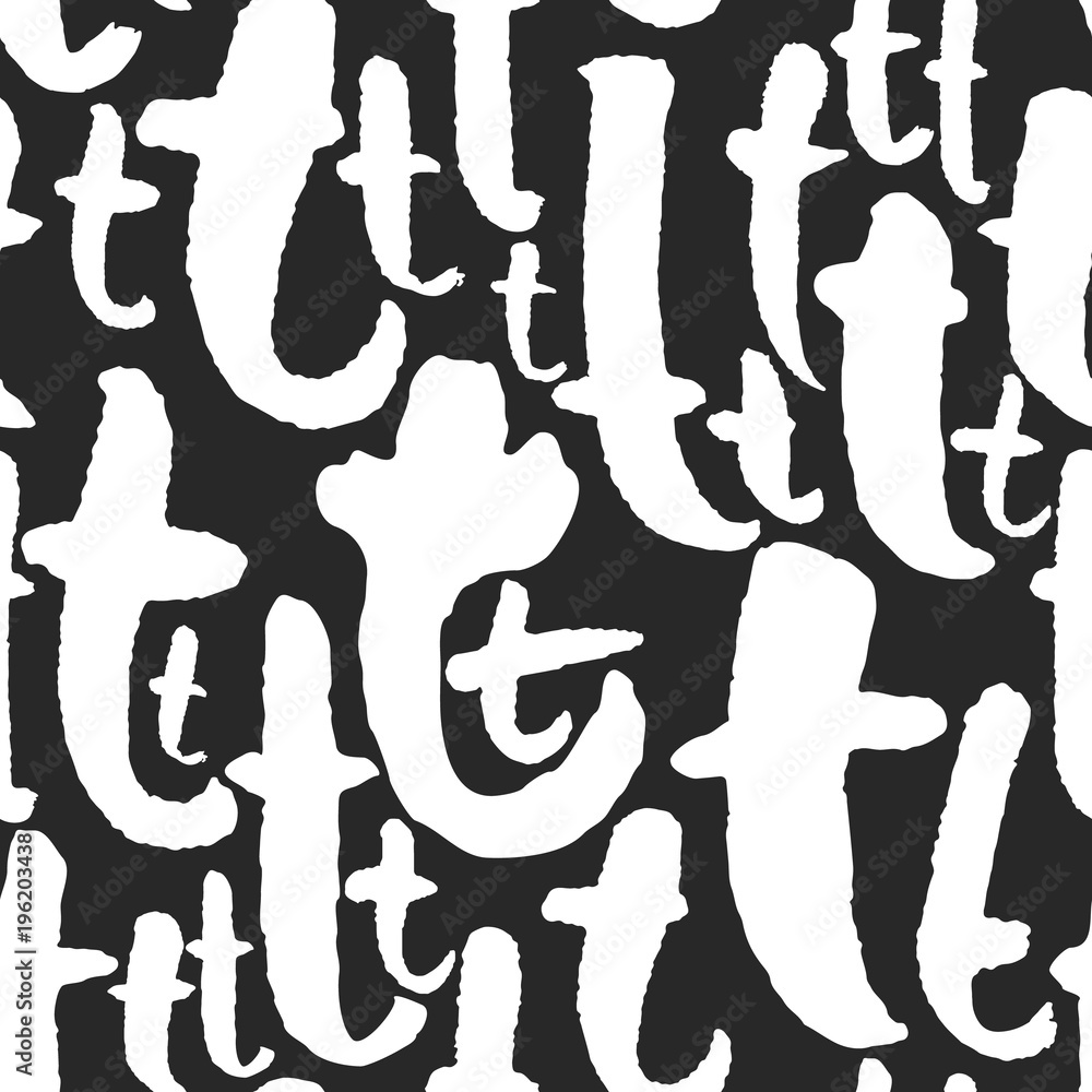 Poster vector pattern with calligraphy letters t