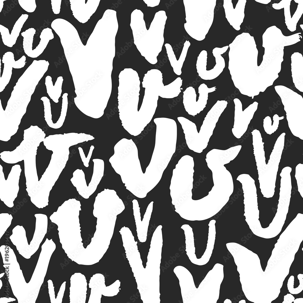 Poster vector pattern with calligraphy letters v