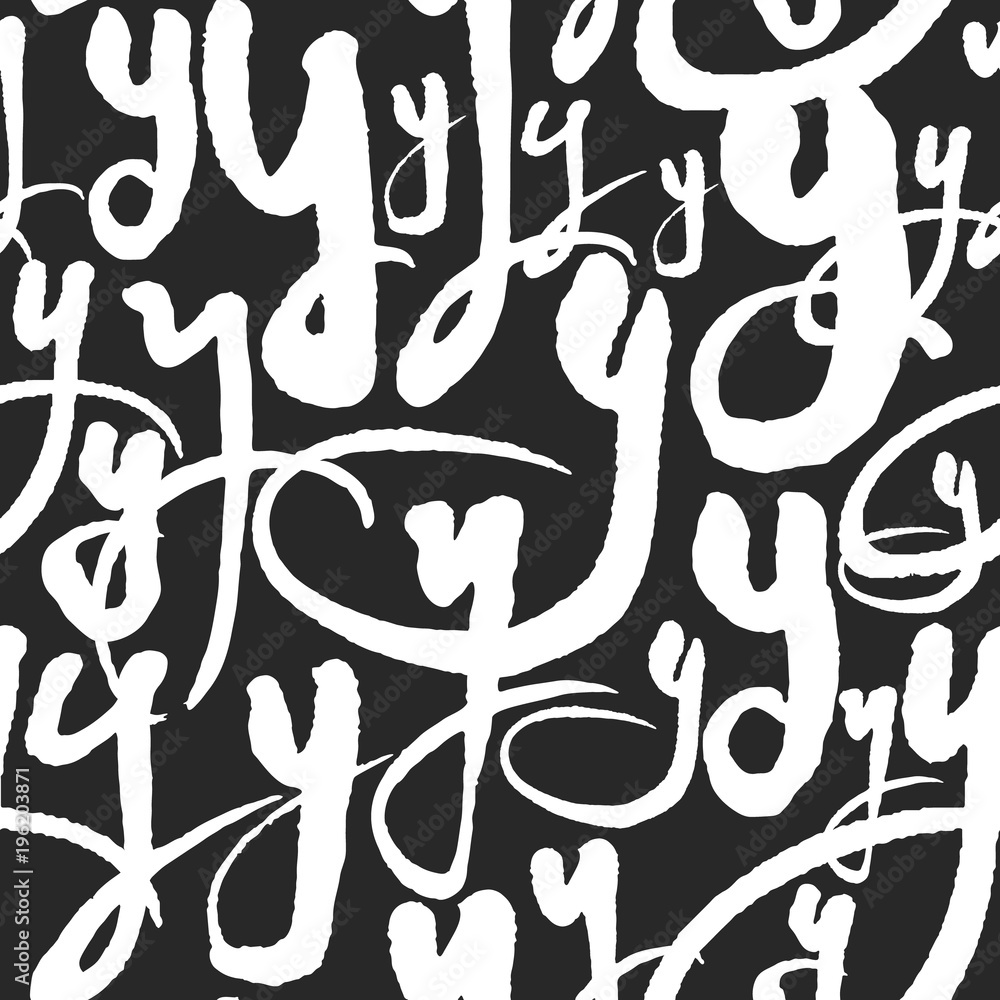 Poster vector pattern with calligraphy letters y