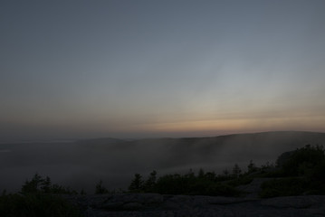 Sunset Mountain Fog