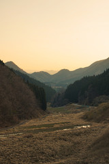 日本のふるさと＿里山の夕暮れどき＿農村や田舎の懐かしい風景＿原風景＿撮影地：京都