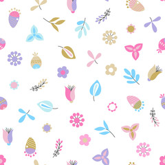 Seamless background with abstract flowers