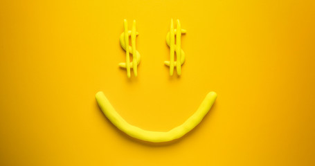 Seeing Dollar Signs Face - Yellow Emoji