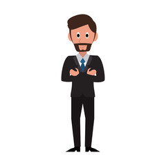 Businessman with suit cartoon vector illustration graphic design