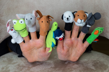 puppets concept. play with puppets. 