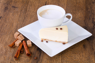 Coffee with cheesecake
