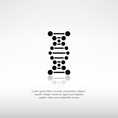 DNA symbol with reflection and a place for text.