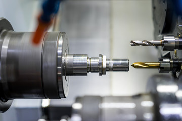 Steel metal automotive parts cutting machine process by CNC lathe
