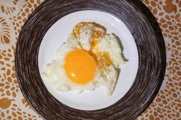 fried egg on a plate