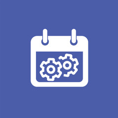 Gear calendar icon flat. Settings