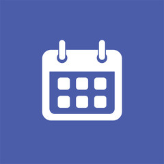 Calendar web mobile icon isolated flat vector, sign, symbol, silhouette
