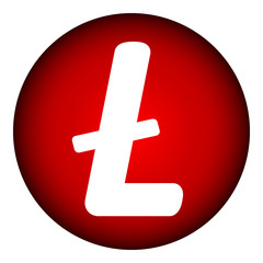 Fototapeta premium Litecoin icon on white.