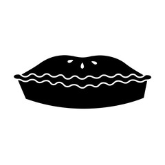 Simple pie icon. Bakery food vector symbol