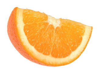 Orange slice isolated on white without shadow