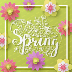 Fresh spring background with lettering