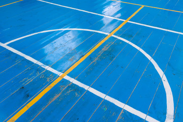 old wooden basketball court floor