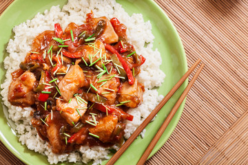 Chicken in sweet and sour sauce