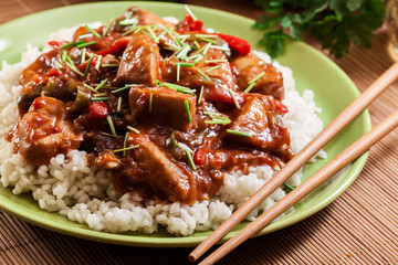 Chicken in sweet and sour sauce