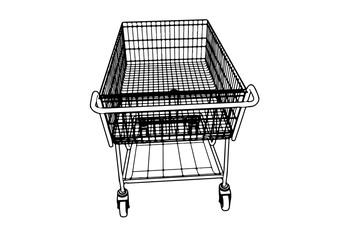 outline cart for products vector