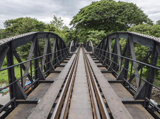 Fototapeta na wymiar Old steel bridge of the western railway.