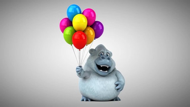 Fun white gorilla - 3D Animation