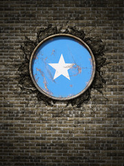 Old Somalia flag in brick wall