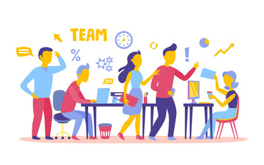 Fototapeta premium Business People teamwork workers in office working together