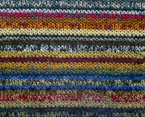 Obraz premium Colorful Knit Fabric Texture. Blank Background of Knitted Sweater Cloth