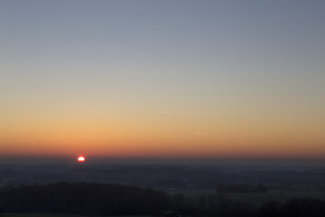 Sonnenuntergang am Niederrhein, Blickrichtung Sonsbeck