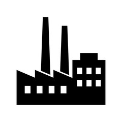 Factory vector icon on white background - 196212672