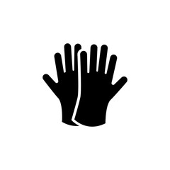 Obraz premium Protective Rubber Gloves. Flat Vector Icon. Simple black symbol on white background