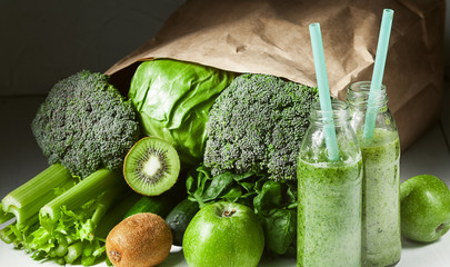 smoothies with vegetables. sports nutrition