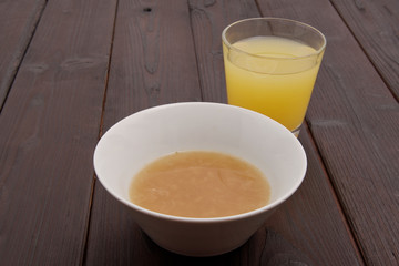 Onion soup on a table